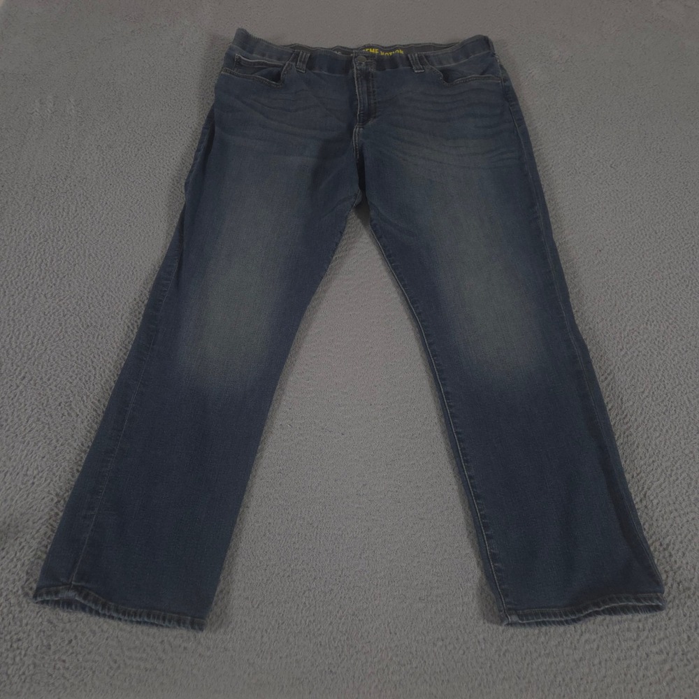 Lee Jeans Mens 46x32 Blue Extreme Motion Straight Fit Tapered Leg Stretch Denim